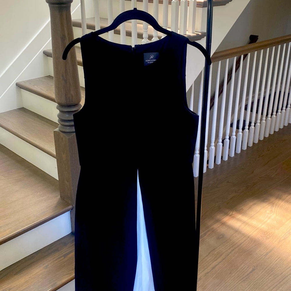 Adrianna Papell colorblocked black and white overlay jumpsuit US size 4